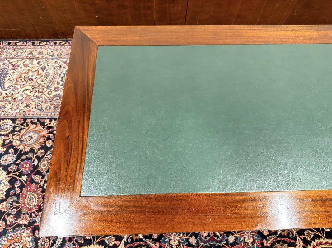 Classic English Desk with Green Leather