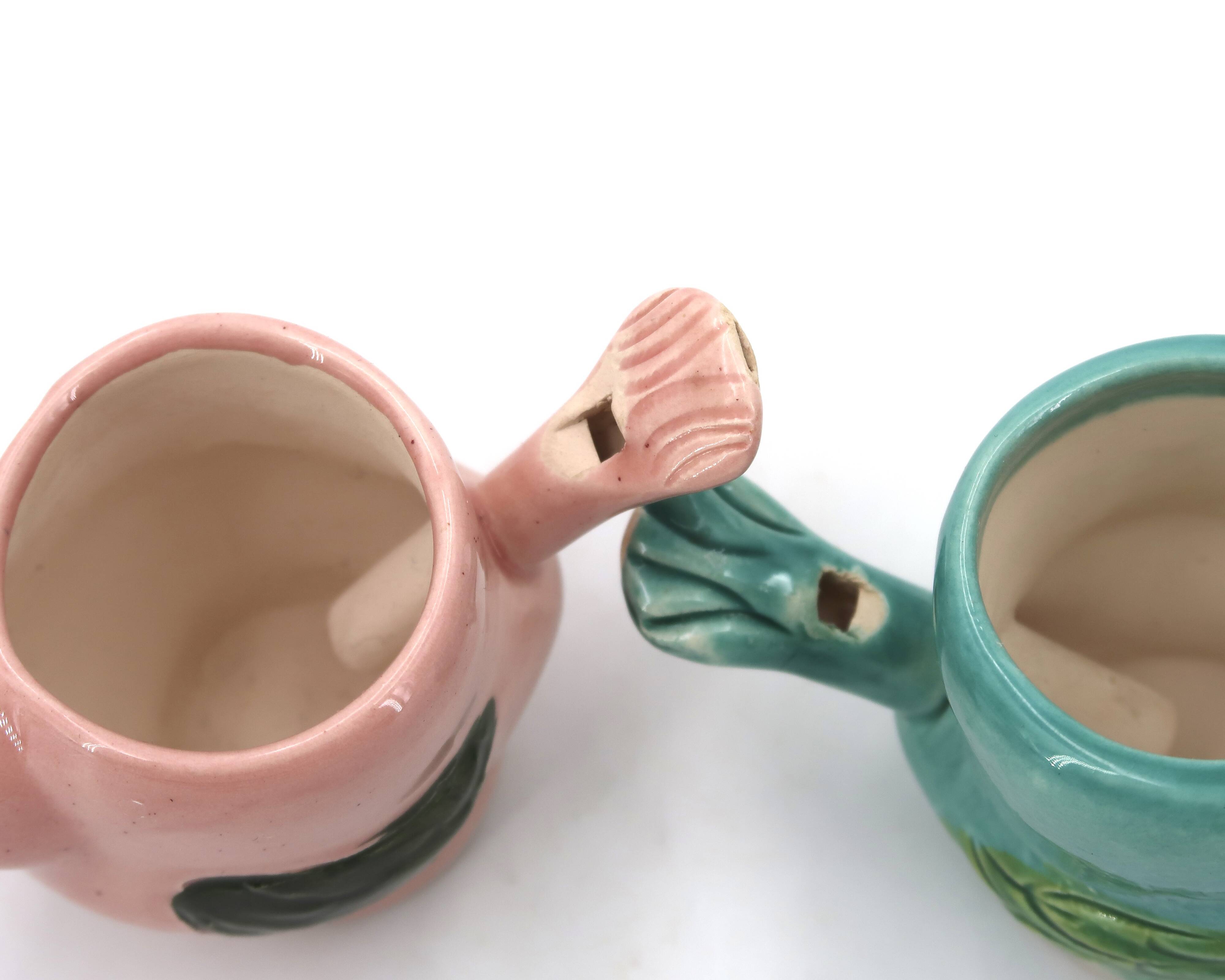 Two bird-shaped ceramic egg cups, 1970s