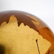Rare, large 1970s Italian resin pendant lamp with embedded maple leaves