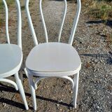 4 Thonet Bistro Chairs Limed Wood White