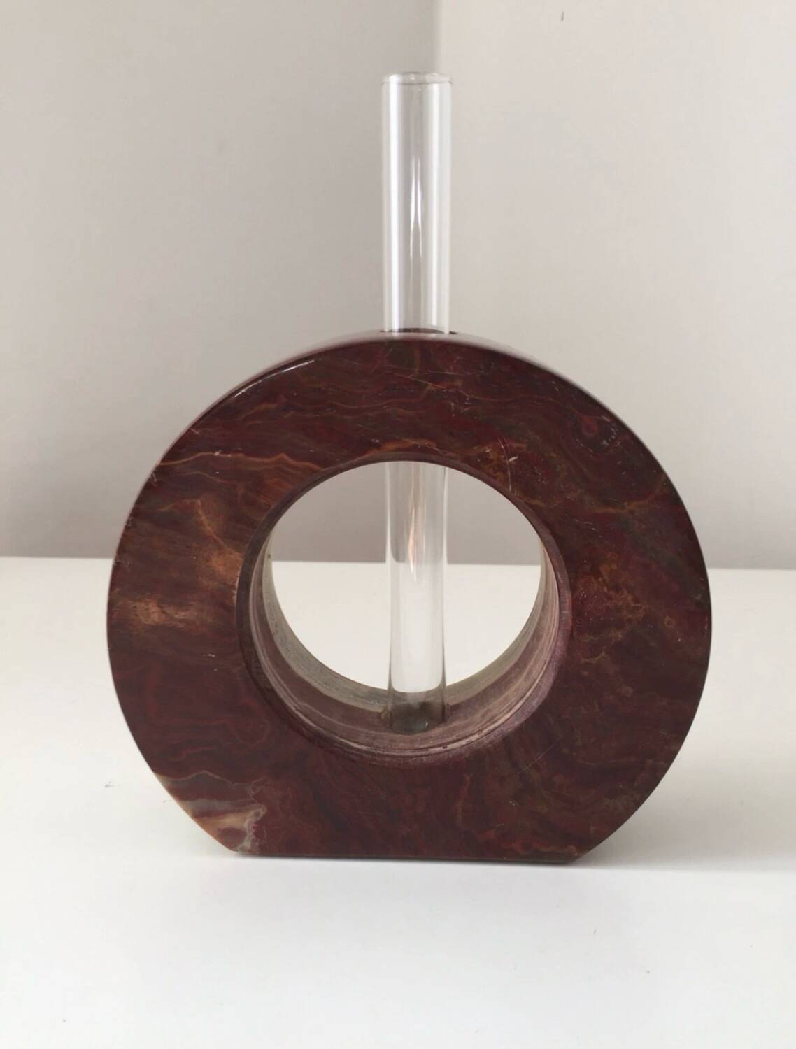 Vintage onyx marble soliflore vase, 1960s design