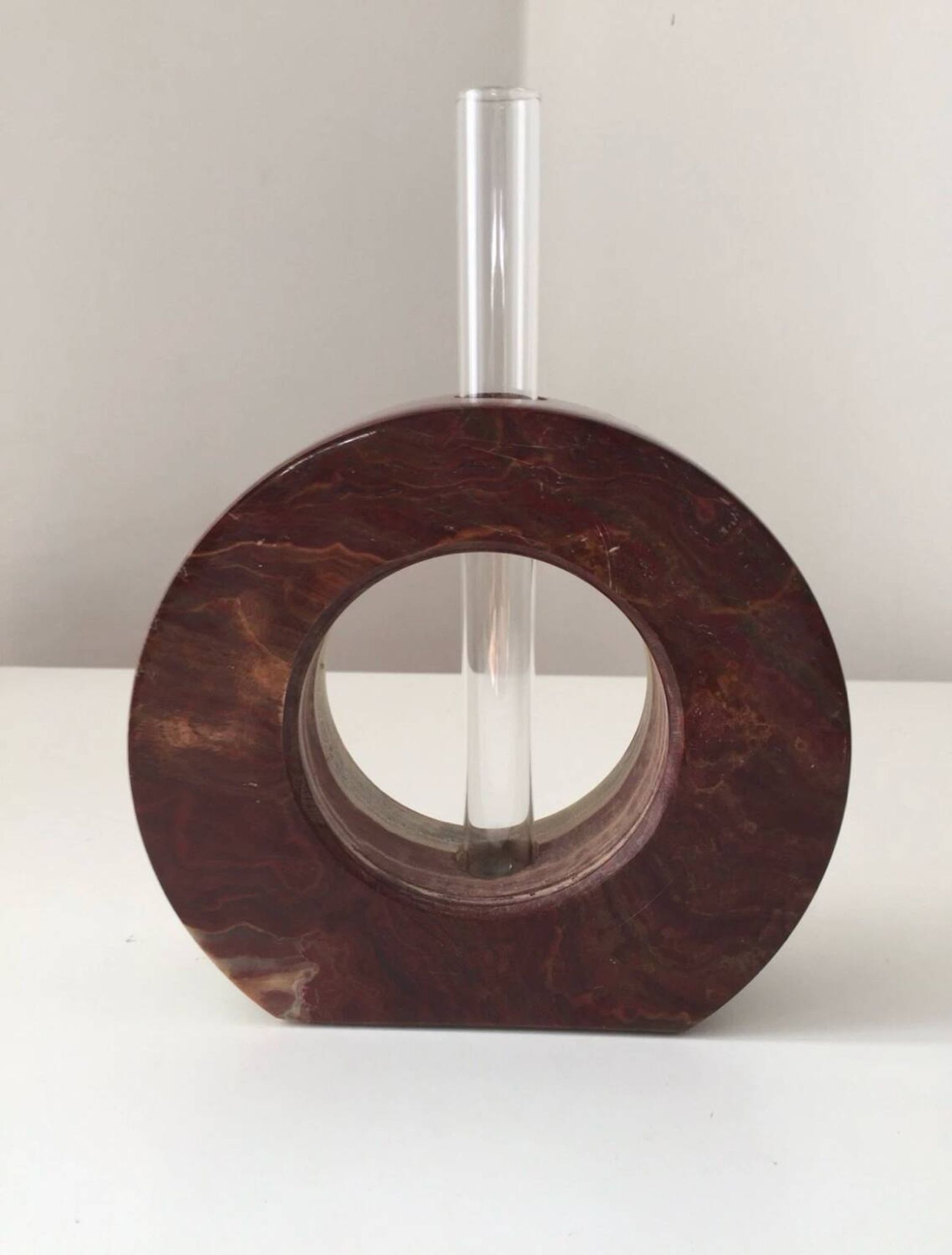 Vintage onyx marble soliflore vase, 1960s design