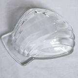 Set of 2 glass scallop shell bowls, Sovirel France