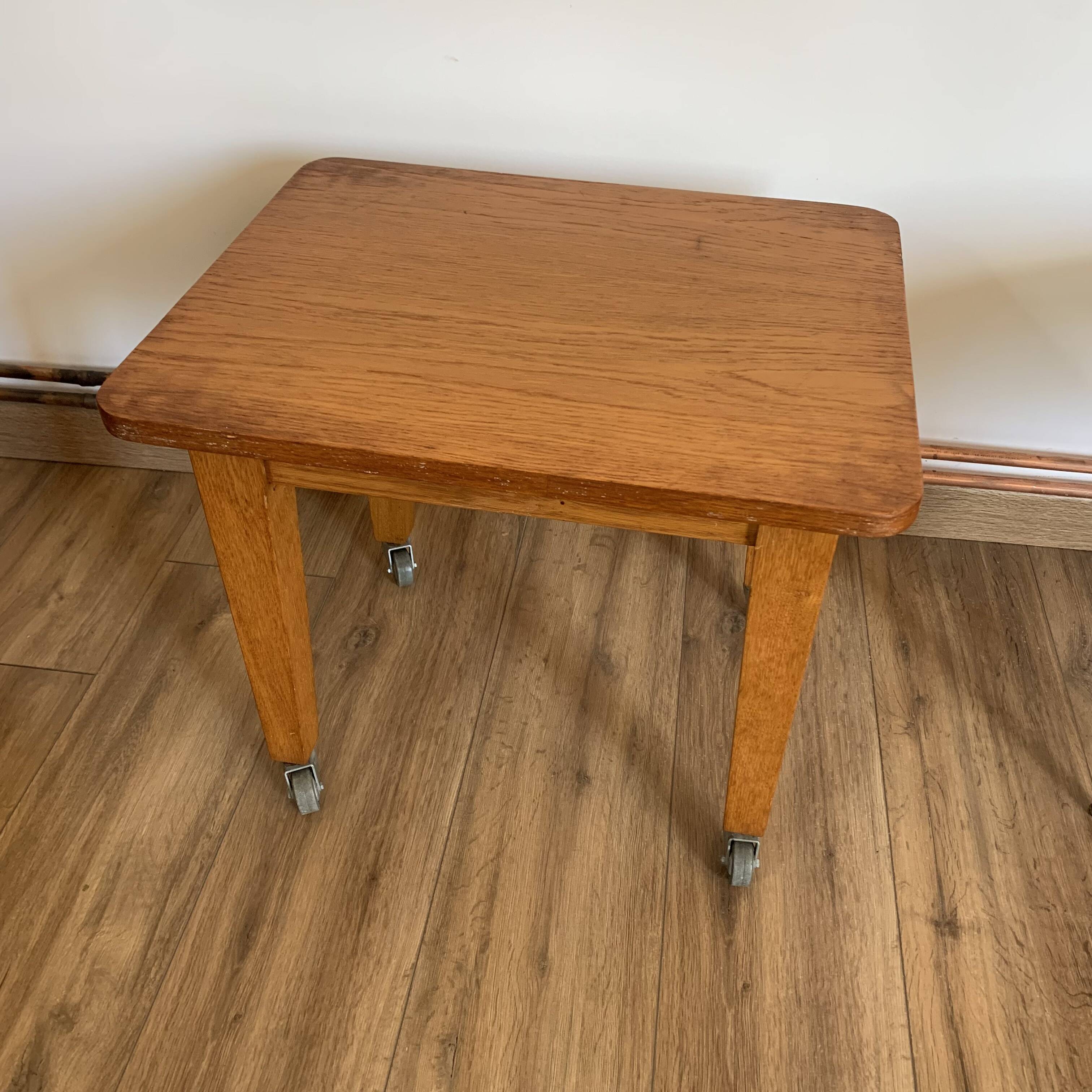 Vintage coffee table on casters