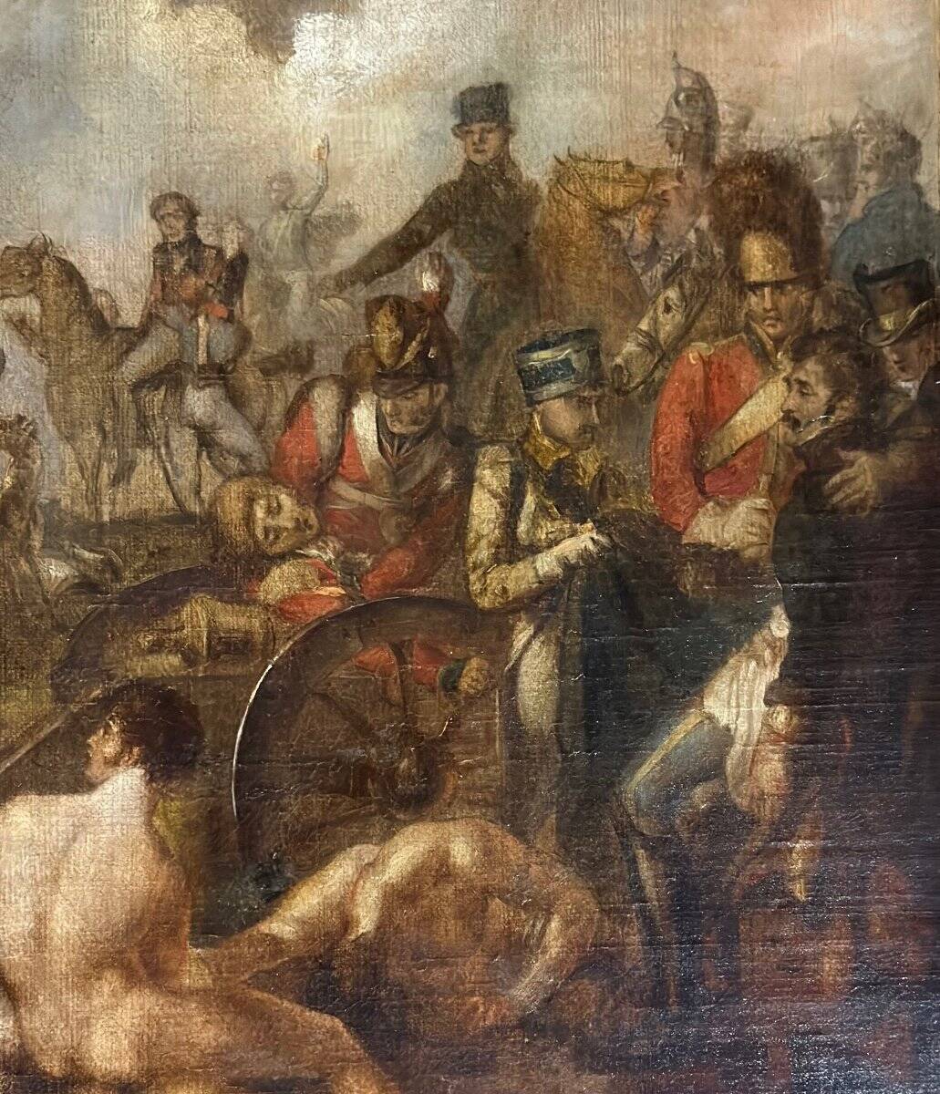 Napoleonic battle scene, oil on canvas, 19th century
