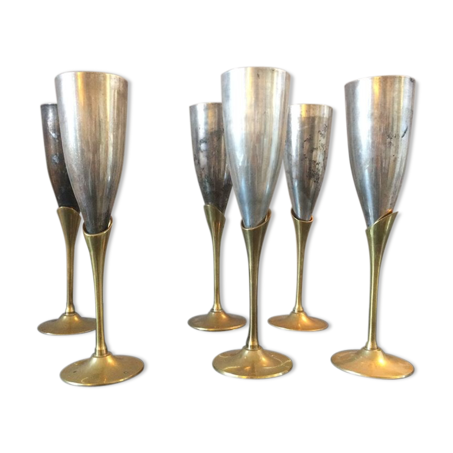 Flûtes champagne en métal vintage Selency
