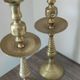 Vintage 19th century brass candlesticks - pair of patina candlesticks