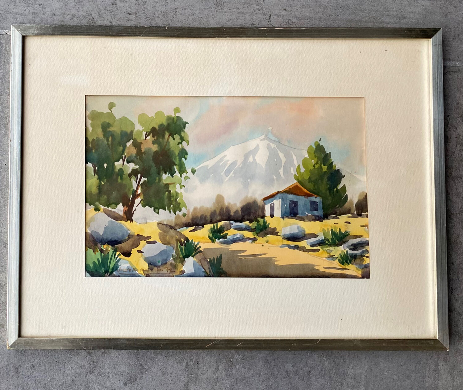 Watercolor The mountain 1972