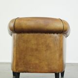 large luxury sheep leather club chair with a unique appearance