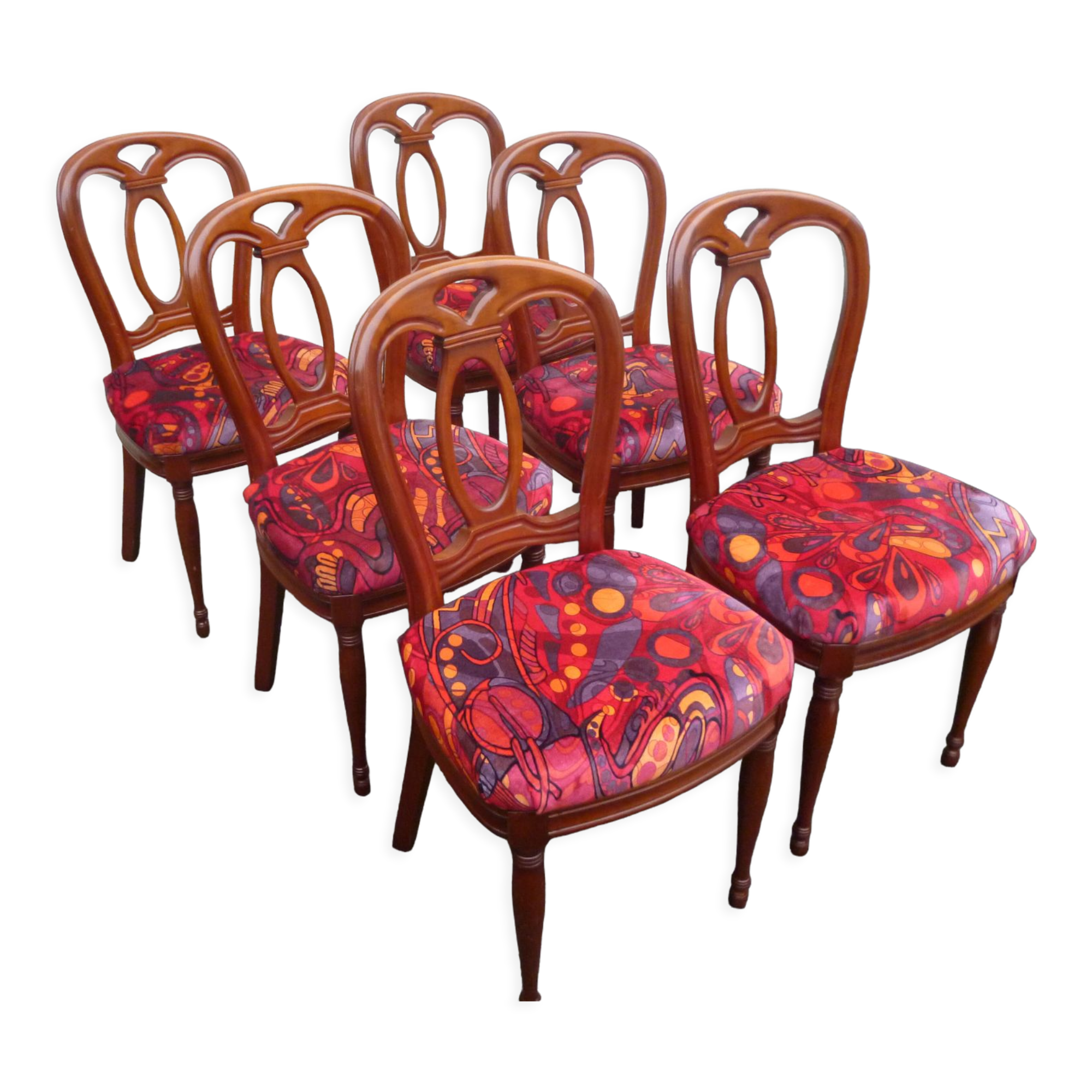 Suite of 6 Louis Philippe style cherry chairs