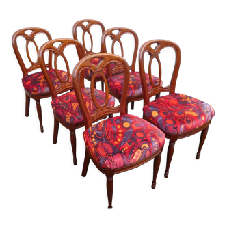 Suite of 6 Louis Philippe style cherry chairs