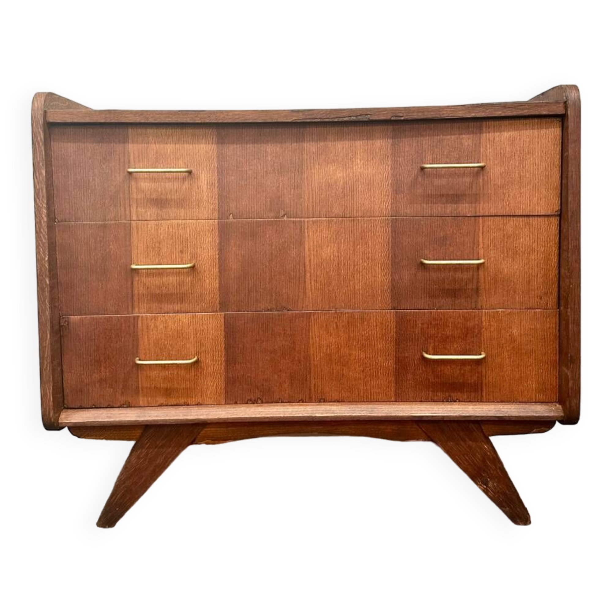 Vintage chest of drawers with compass feet