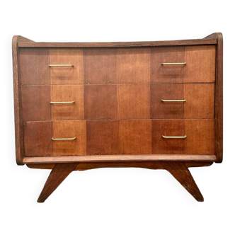 Vintage chest of drawers with compass feet