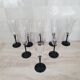 8 Octagonal Pied Noir Champagne Flutes