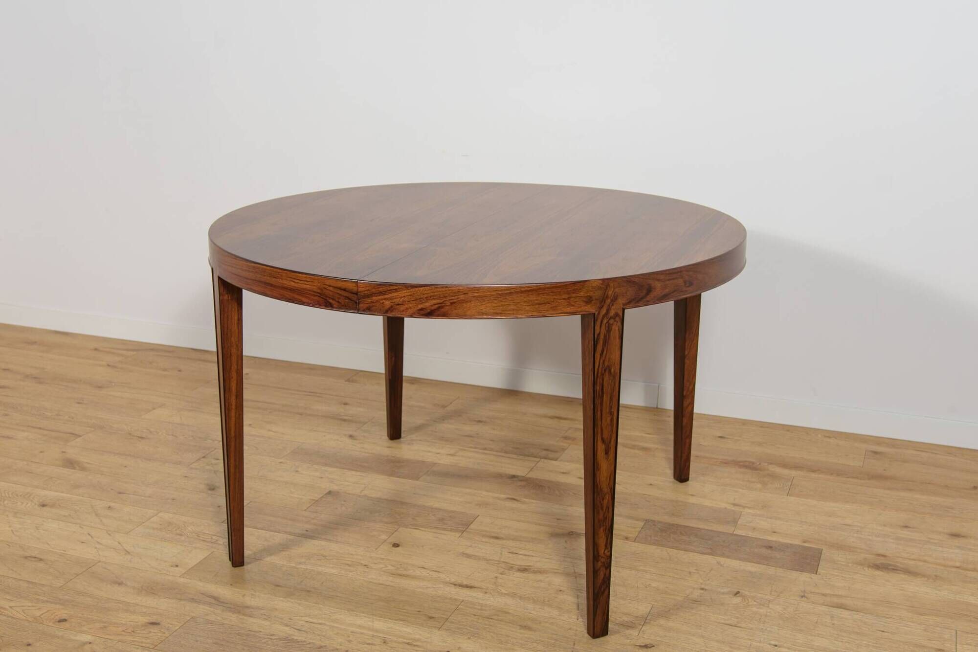 Mid-Century Round Rosewood Extending Dining Table by Severin Hansen for Haslev Møbelsnedkeri, Denmark, 1960s