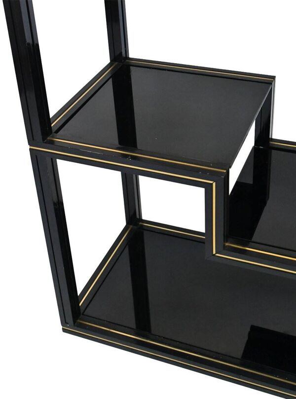Étagère en métal laqué noir des années 1970 par Pierre Vandel Paris
