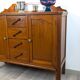 Art Deco mahogany sideboard – 4 drawers, 2 doors, beveled mirror, 1930s