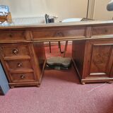 Walnut desk with leather top