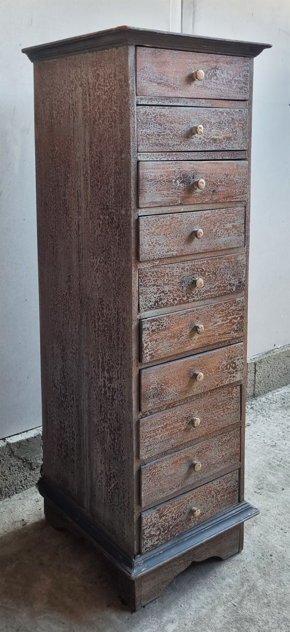 Colonne à tiroirs d'atelier, en bois, vintage, années 50