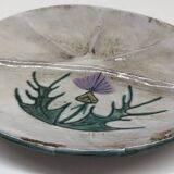 Thistle-themed decorative plate by Daniel Étienne in Vallauris