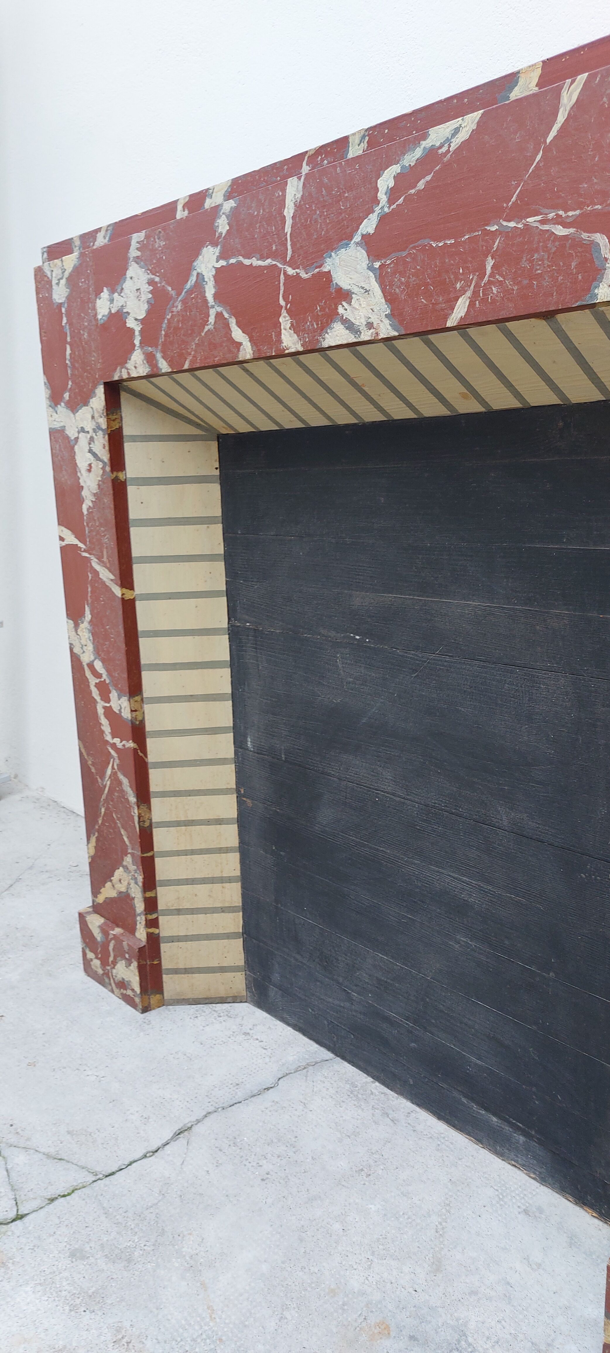 Wooden fireplace imitation marble 1900