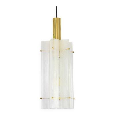Suspension en verre glace Murano par Limburg, Allemagne, années 1970