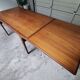 Vintage Scandinavian design table in Teak asymmetric extension by Johannes Andersen 1960