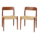 2 des 12 chaises de salle à manger Niels Otto Moller, modèle 75, teck, années 1950
