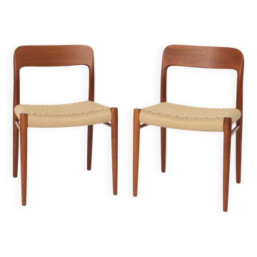 2 of 12 of Niels Otto Moller Dining Chairs, Model 75, Teak, 1950s