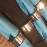 Set of 4 silver metal napkin rings