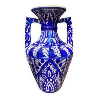 Vintage Mediterranean amphora-shaped vase