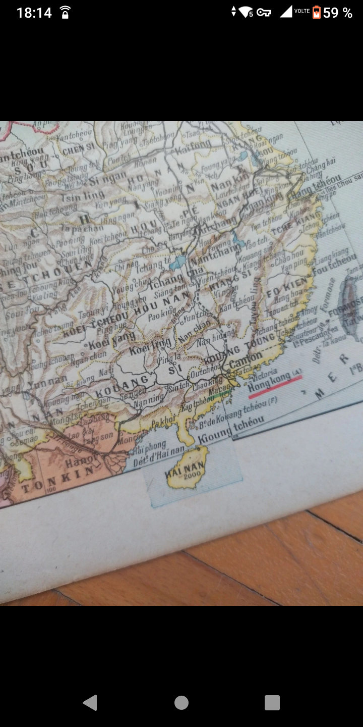 Carte géographique ancienne Chine Larousse