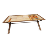 Ceramic and metal coffee table from the 60s Vallauris style