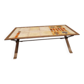 Ceramic and metal coffee table from the 60s Vallauris style