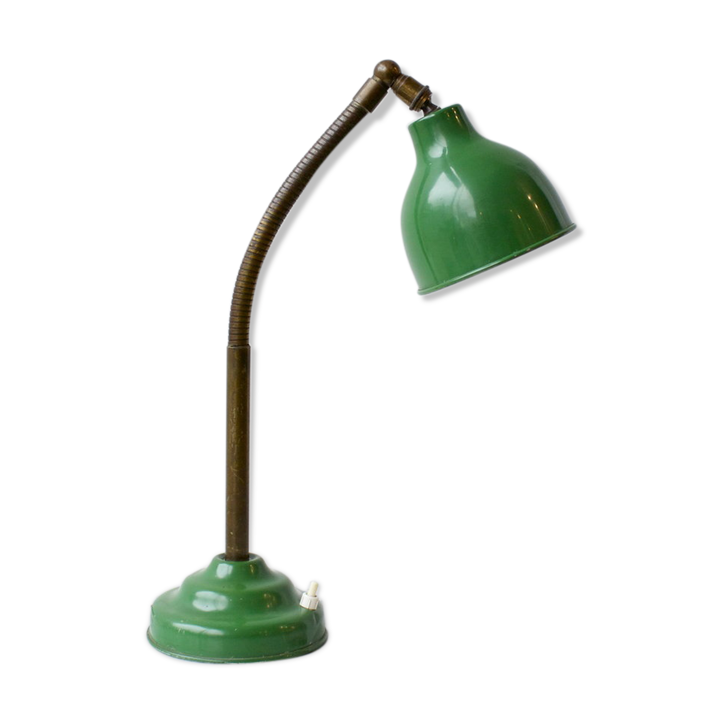 Lampe de bureau verte des années 1950