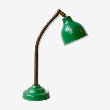 Lampe de bureau verte des années 1950