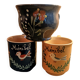 3 glazed terracotta cups with Savoie decoration
