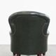Fauteuil Chesterfield en cuir de vache vert de style anglais classique