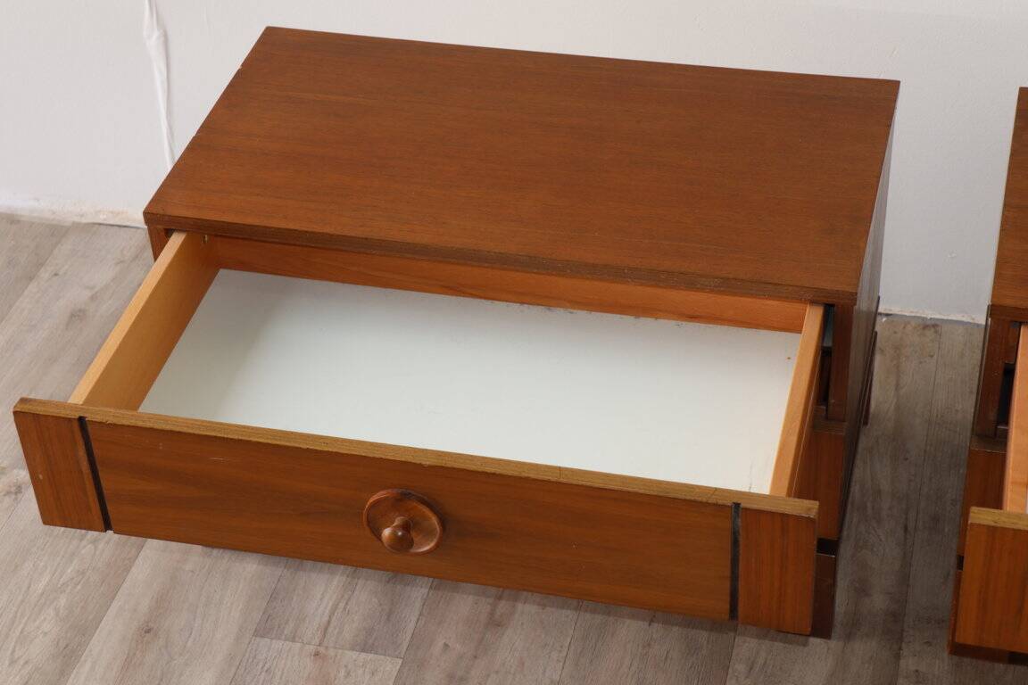 Pair of vintage wooden bedside tables, 1970s