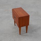 Vintage Nightstand in teak veneer with 2 drawers, Belgium 1950s
