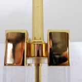 Plexiglas and brass lamp faschian design 1970