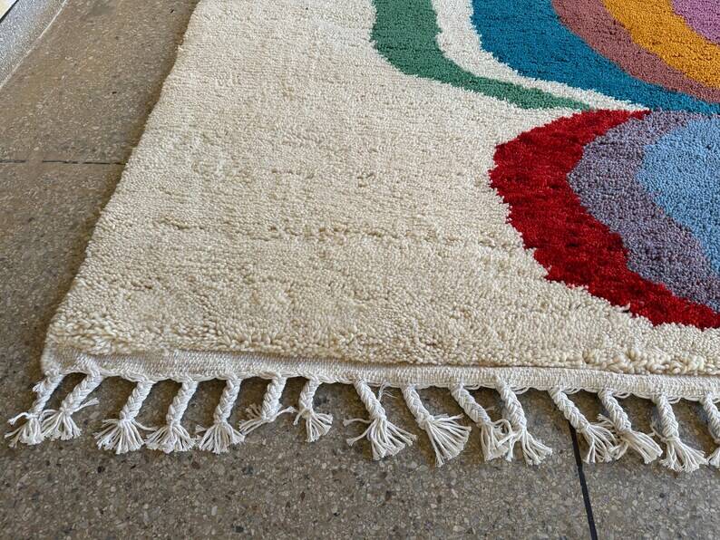 Beni Ourain Rug, Moroccan Abstract Wool Carpet 150/250cm