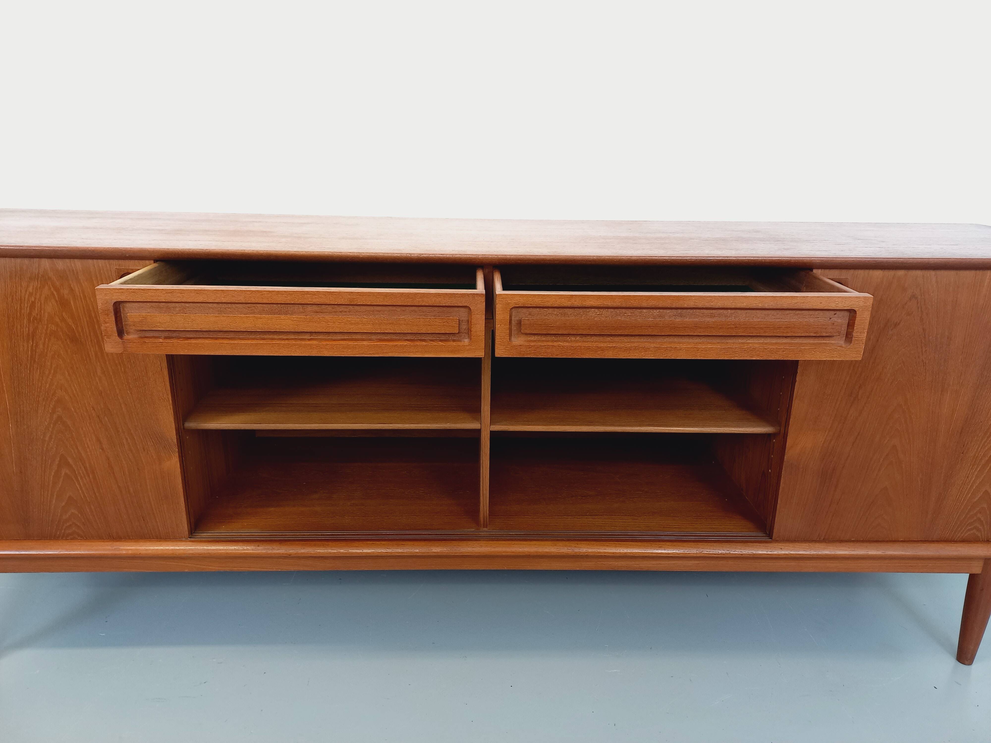 Vintage Scandinavian teak sideboard from the 60s by designer Edvard Valentinsen for Samcom