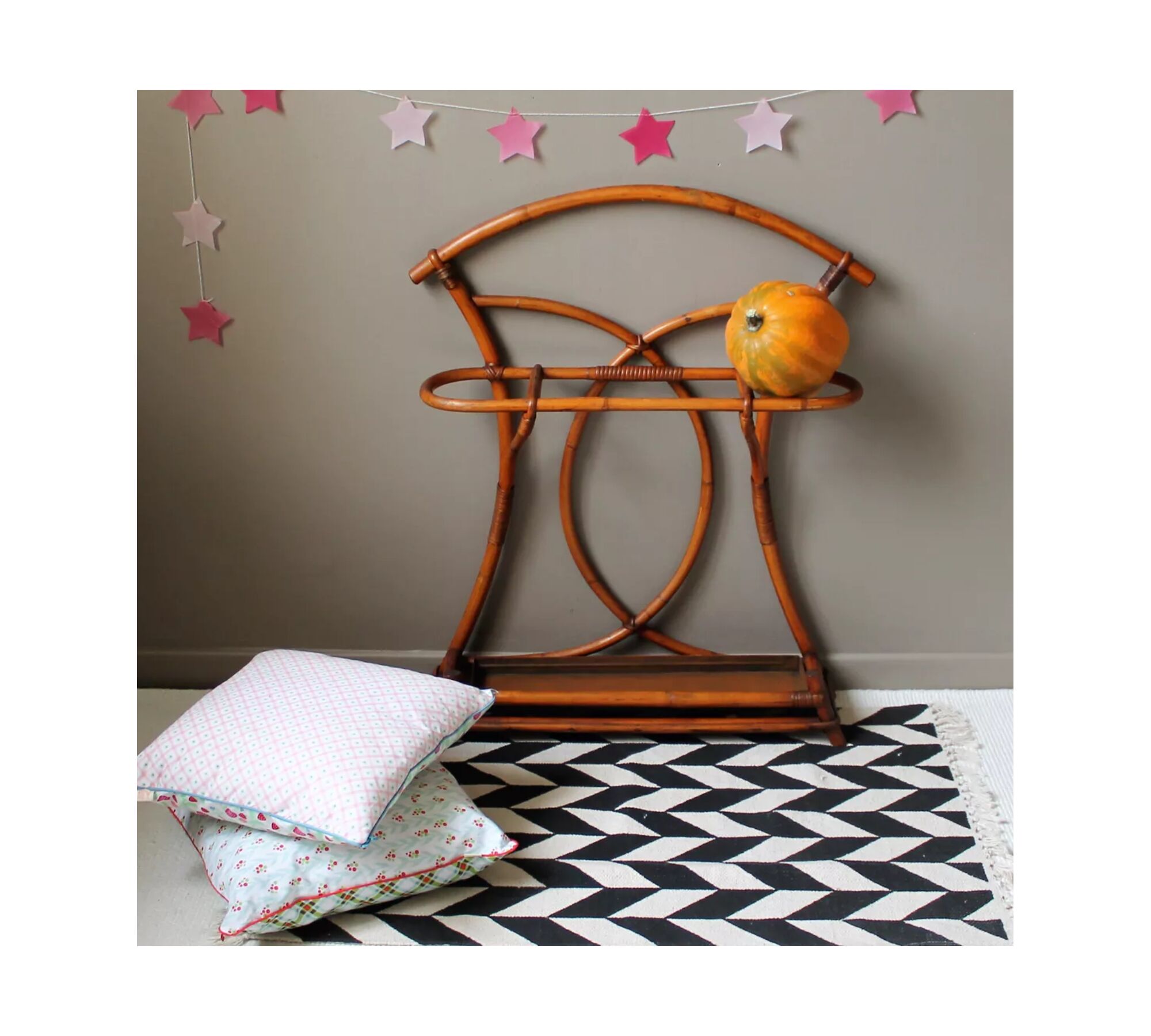 Umbrella door XIXth Rattan and Osier