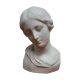 Bust biscuit porcelain Limoges young woman head after Donatello