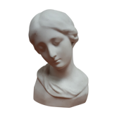 Bust biscuit porcelain Limoges young woman head after Donatello