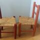 Children's straw chairs made of wood and straw.