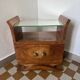Art Deco bedside table in wood and mirror