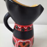 Vase or pitcher in enamelled earthenware Gabriel Fourmaintraux. Vintage. 60's' 70'.