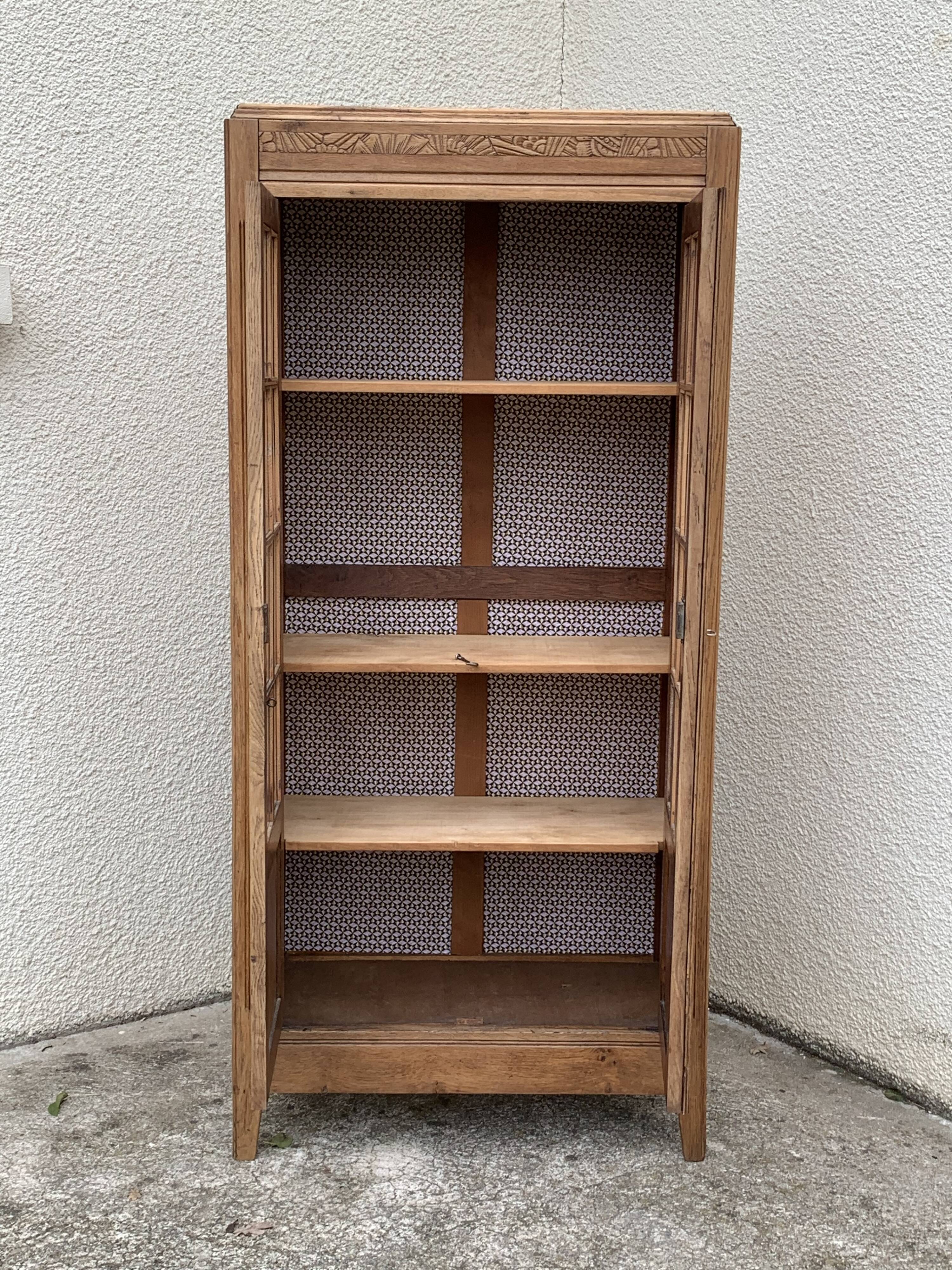 Parisian wardrobe glazed art deco 1930 raw wood